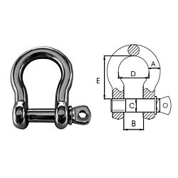 Bow Shackle - Stainless Steel AISI316