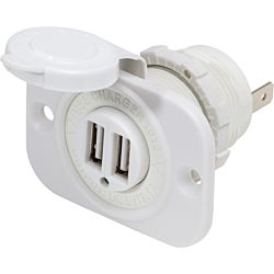 12/24V Dual USB 2.1A Charger - White