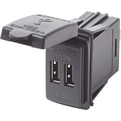 12/24V Dual USB 4.8A Chargers - Switch Mount