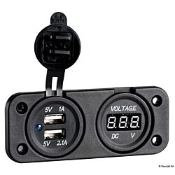 Digital Voltmeter and Dual USB Port 4.8A