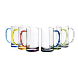 DISCONTINUED WITH NO REPLACEMENT (Set of 6 Beer Mugs with coloured bases)