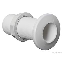 Threaded Seacock White Plastic -1 1/4"