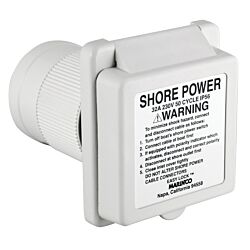 Inlet, 32A 220V, Square, White