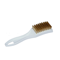 Small Plastic Utility Brush with Brass Bristles