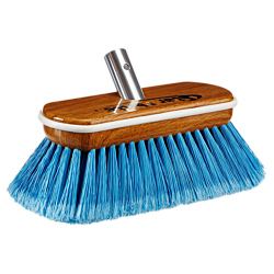 Premium Soft Wash Brush - Synthetic Wood Block W/Bumper-Medium Blue