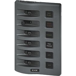 WeatherDeck® 12V DC Waterproof Fuse Panel - Gray 6 Positions