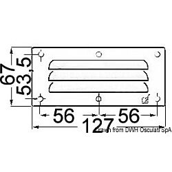 Louvred Vent Polished Stainless Steel-67x127 mm