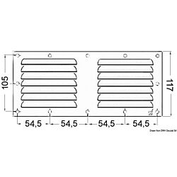 Louvred Vent Polished Stainless Steel-128x232 mm