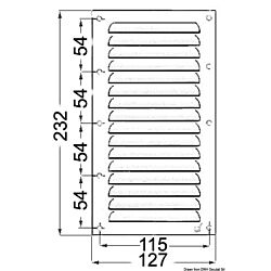 Louvred Vent Polished Stainless Steel-232x127 mm