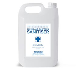 Hand Sanitiser - 80% Alcohol-5L- WHO Formula