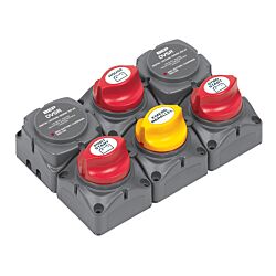 Battery Distribution Cluster for Twin Outboard Engine with Three Battery Banks