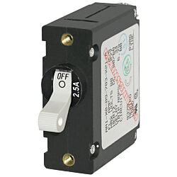 A-Series White Toggle Circuit Breaker - Single Pole 2.5A