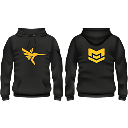 Black Hoodie with Dual HM & MK Logos (Front and Back)
