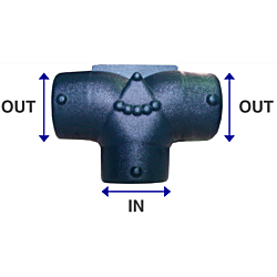 Divider T, 100 mm (4") Inlet - 100/100 (4",4") Outlets