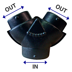 Divider Y, 100 mm (4") Inlet - 100/100 (4",4") Outlets