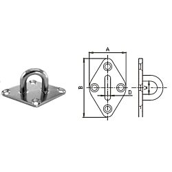 Diamond Eye Plate - Stainless Steel AISI304