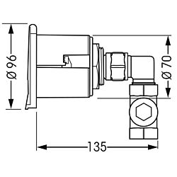 Water Inlet Elbow+White Round Cover