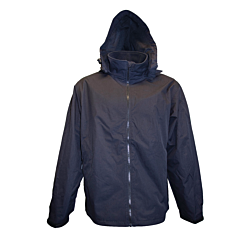 Black Crew Jacket with Hood