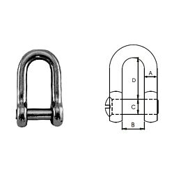 Shackle with Sink Pin - Stainless Steel AISI316