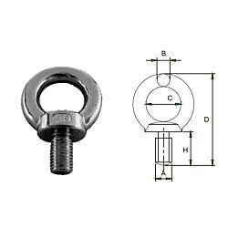 Lifting Eye Bolt - Stainless Steel AISI316 DIN 580