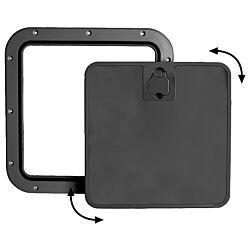 Inspection hatch with removable black front lid