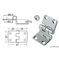 Overhang hinge 57x37x15 mm