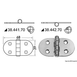 Hinge standard pin 68x39 mm