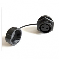 2Pin panel-mount socket with protective cap