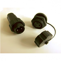 3Pin Plug/socket pair (inc. protective cap for socket)