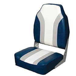 Highback Folding Seat - Grey/Blue/White (S/S 316 Fittings)