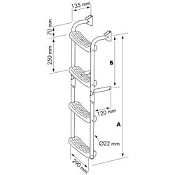 St. Steel folding ladder, 90° crook