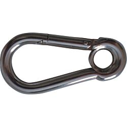 Carbine Hook-8 x 80mm-w/eyelet (stainless steel AISI316)