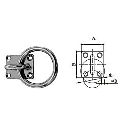 Square Eye Plate - with Ring Stainless Steel AISI304