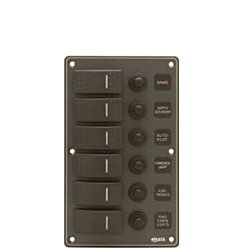 6P Aluminium IP66 Switch Panel with Backlight (Dark grey)
