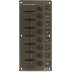 8P Aluminium IP66 Switch Panel with Backlight (Dark grey)