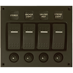 Streamline Water-resistant Switch Panel-4P Curved Water-resistant LED with Circuit Breakers