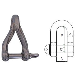 Twisted Dee Shackle - Stainless Steel AISI316