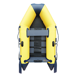 2.50m Yellow WavEco Ultra inflatable boat with a solid transom & slatted Floor