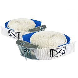300kg Cam Roof Rack Straps-5m (White Pair)