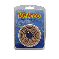 1m X 20mm - White Hook & Loop Fastening tape    