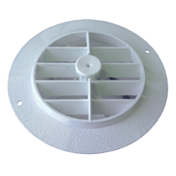 100 mm (4")  Round Damper Vent , Off, white