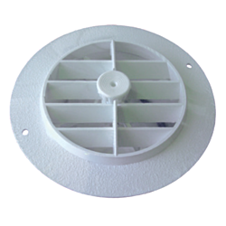 75 mm (3")  Round Damper Vent , Off, white - Global Style