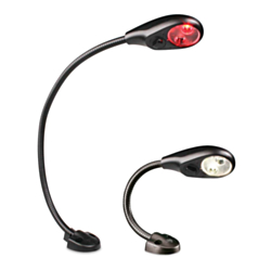 White & Red Flexi Spot LED Chart Table Lamp with 400mm Arm