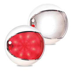White & Red EuroLED130 Downlight with Touch Switch & White Housing