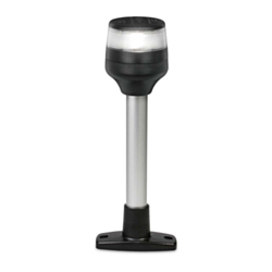 2NM NaviLED 360 Compact All Round Fixed Mount Navigation Light with White Light, Black Housing & 8" Pole Length