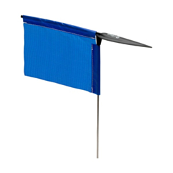 Fabric racing burgee with a long rod.