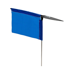 Fabric racing burgee with a short rod