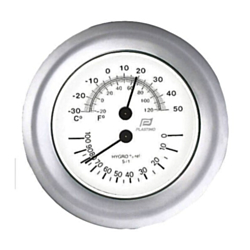 4" matt chrome case thermo hygro refined bezel