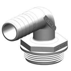White Tank Fitting 90° with 1 ½” BSP Thread