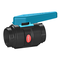 Black Manual Ball Valve with 1" BSP Thread - Packaged